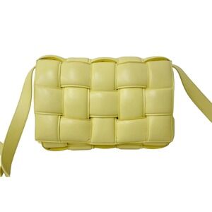 Bottega Veneta Shoulder Cassette Bag Padded Yellow Intrecciato